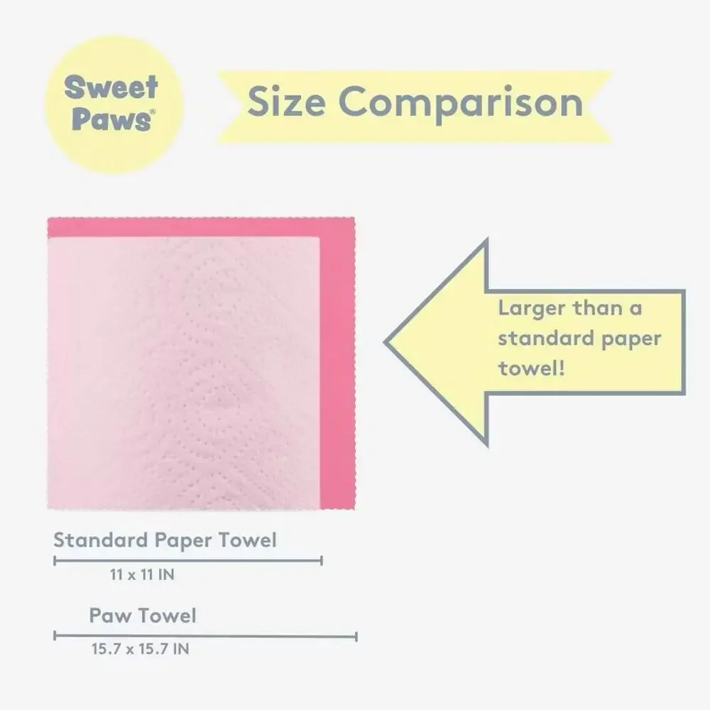 Sweet Paws Pup Paw Towel On the Go Portable Clip Absorbent Microfiber Pink New